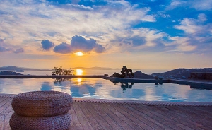 Swimming Pool and Sunset